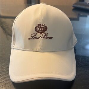 Loro Piana Cream Cap with Brown Logo